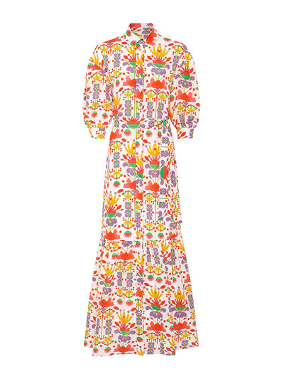 Borgo De Nor Avatar white linen Bianca maxi dress at Collagerie