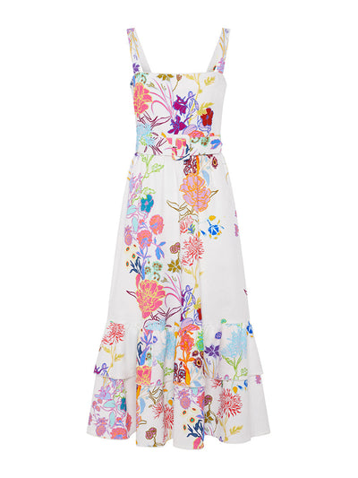 Borgo De Nor Jardin white cotton Dani midi dress at Collagerie