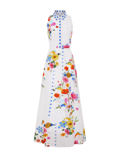 Borgo De Nor Juayua white cotton Paloma maxi dress at Collagerie