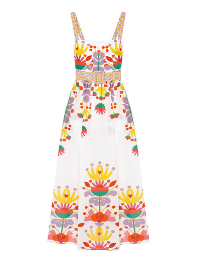 Borgo De Nor Avatar white cotton Ninet midi dress at Collagerie