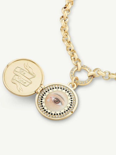 Cece Jewellery Lover's eye locket at Collagerie