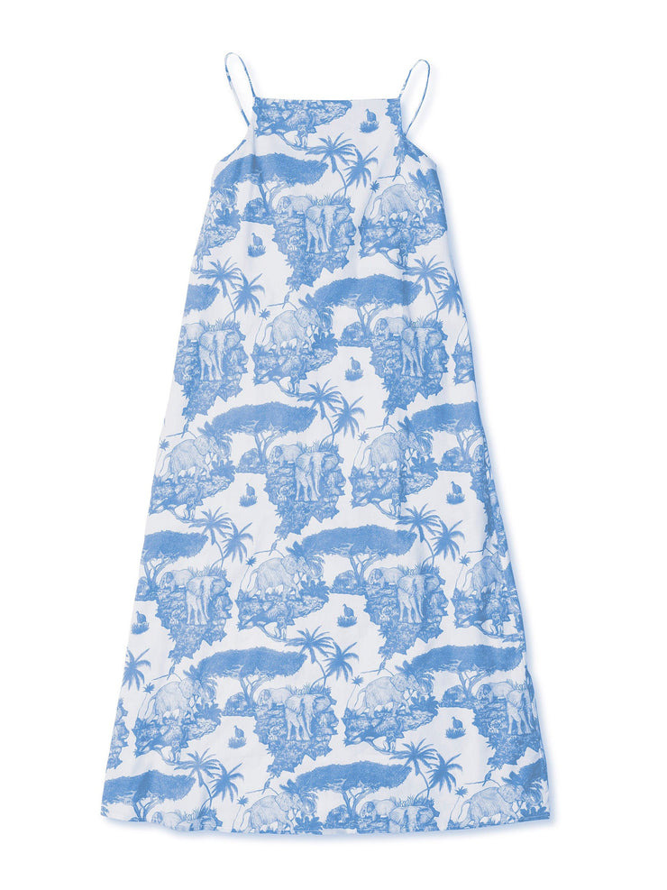 Square nightie loxodonta print blue Square Nightie Desmond & Dempsey    - Collagerie