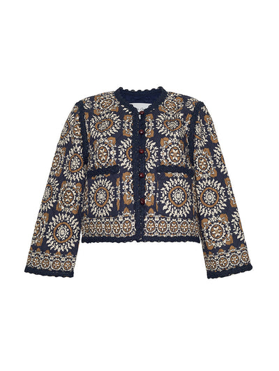 Cara Cara Blue medallion til Marissa jacket at Collagerie