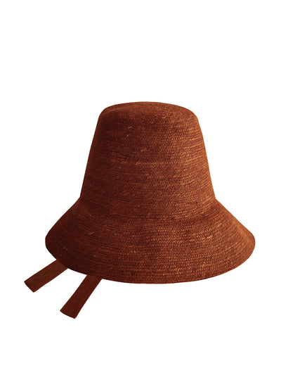 BrunnaCo Meg jute straw hat in burnt sienna at Collagerie