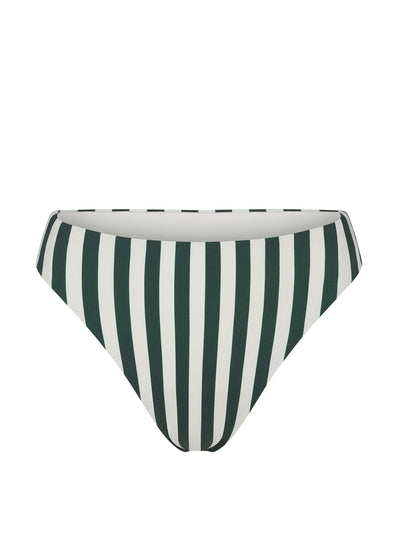 Anemos Green vertical stripes midi high-cut bikini bottom at Collagerie