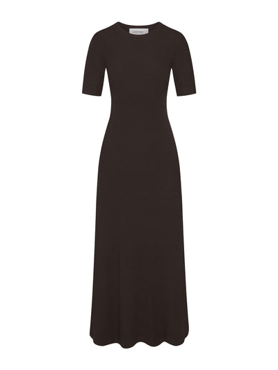 Anemos Short sleeve rib knit midi dress at Collagerie