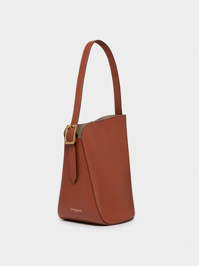 J&M Davidson Terracotta mini quiver bucket bag at Collagerie