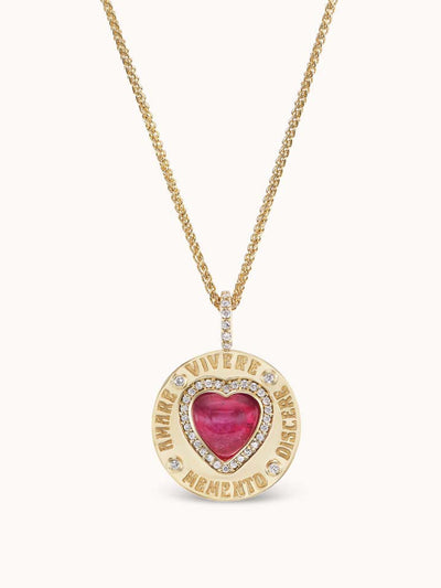 Marlo Laz Greek love charm in pink tourmaline at Collagerie