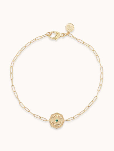 Marlo Laz Mini Porte Bonheur bracelet in emerald at Collagerie