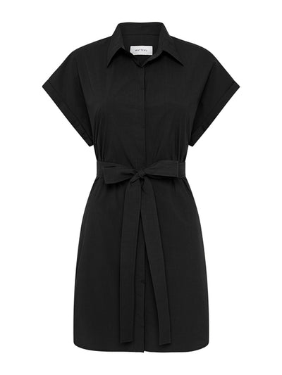 Matteau Black mini shirt dress at Collagerie