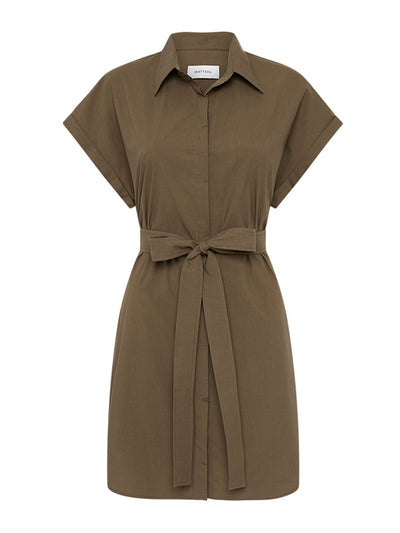 Matteau Olive mini shirt dress at Collagerie