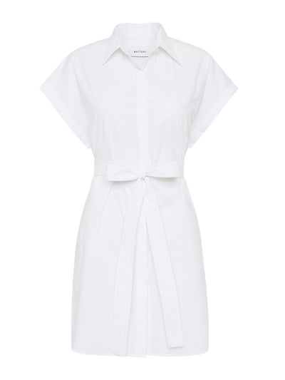 Matteau White mini shirt dress at Collagerie