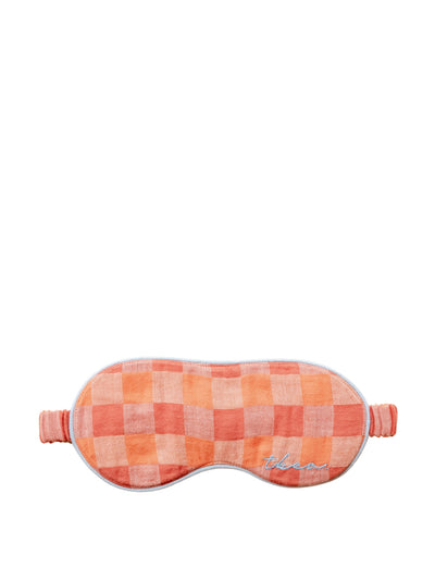 TBCo Apricot checkerboard cotton eye mask at Collagerie