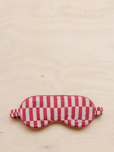 TBCo Cotton eye mask in rose checkerboard at Collagerie