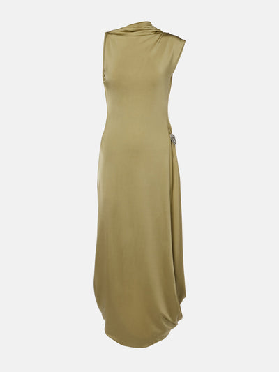 Victoria Beckham Embellished satin midi dress at Collagerie