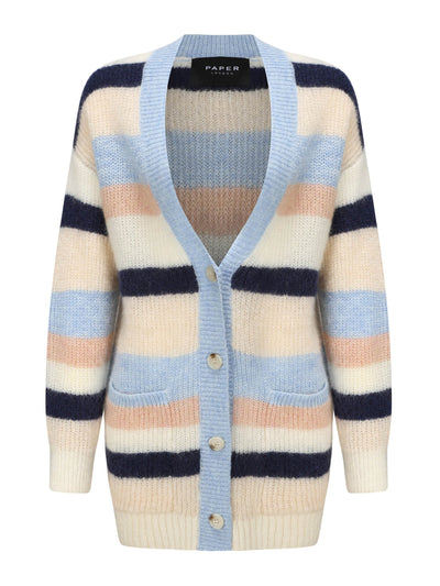 Paper London Striped mohair Daffodil cardigan at Collagerie