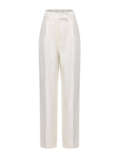 Paper London Matilda trousers in white linen at Collagerie