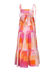 Maxi Laura dress in hibiscus check