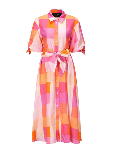 Paper London Suki shirt dress in hibiscus check at Collagerie