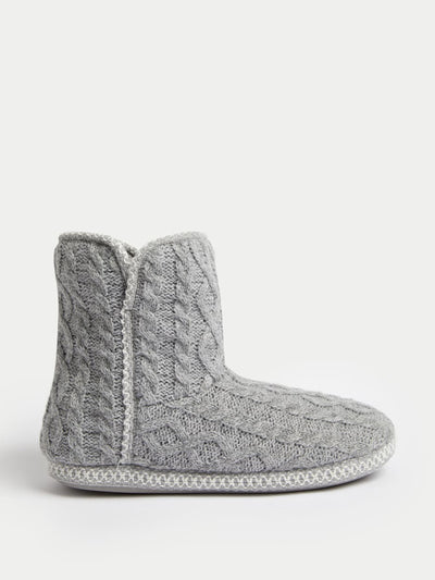 Marks & Spencer Cable knit slipper boots at Collagerie