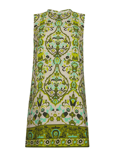 Cara Cara Damask green Mackenzie dress at Collagerie