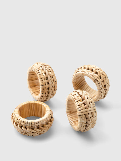 Maison Margaux Wicker napkin rings, set of 4 at Collagerie