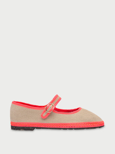 Flabelus Beige Mara Mary Jane flats at Collagerie