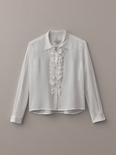 A'Court Creme silk Marie blouse at Collagerie