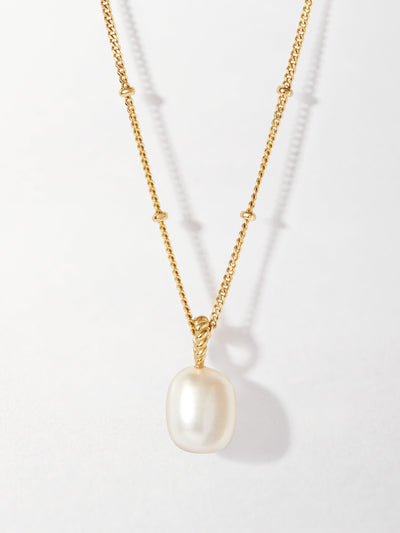 Edge of Ember Marine pearl necklace at Collagerie