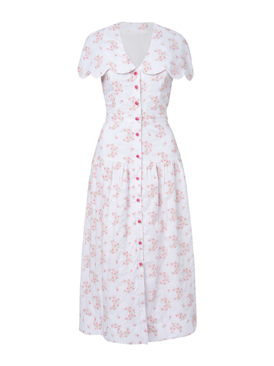 Markarian Alessandra pink embroidered midi dress at Collagerie