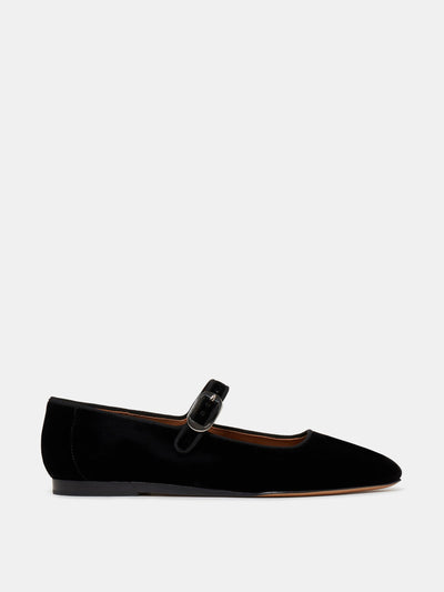 Le Monde Beryl Black leather Mary Jane flats at Collagerie