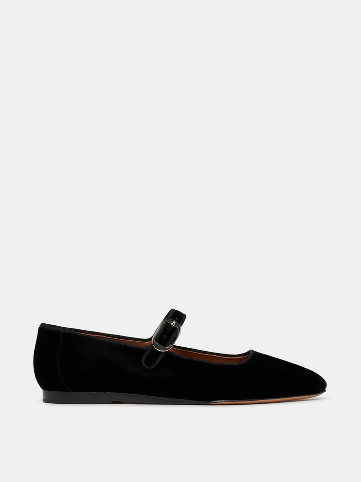 Black leather Mary Jane flats Shoes Le Monde Beryl    - Collagerie