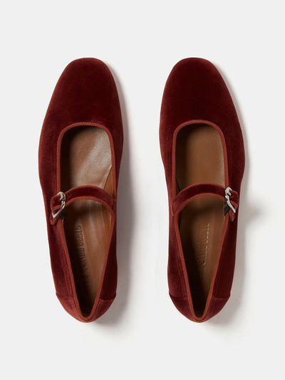 Le Monde Beryl Brick velvet Mary Jane flats at Collagerie