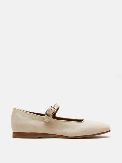 Le Monde Beryl Oat linen mary jane flats at Collagerie