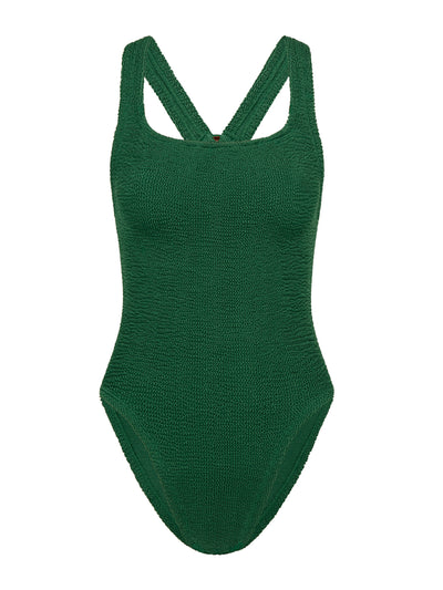 Hunza G Metallic forest green Maya swimsuit at Collagerie