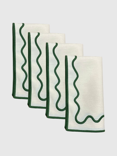 Maison Margaux Meadow Green napkins (set of 4) at Collagerie