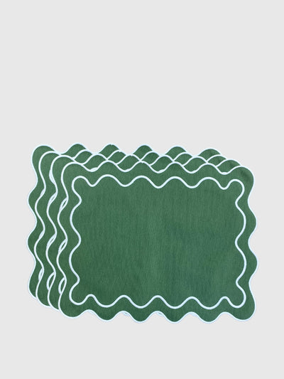 Maison Margaux Meadow green placemats, set of 4 at Collagerie