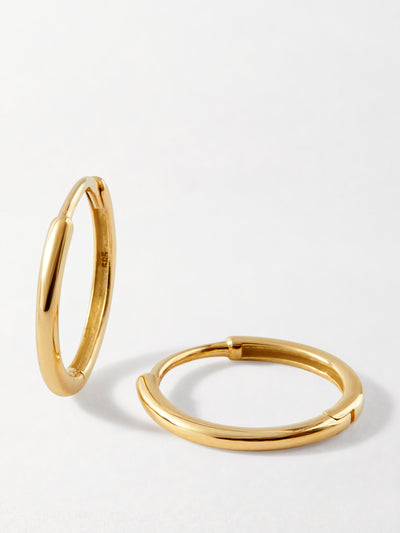 Edge of Ember Yellow gold medium classic hoop earrings at Collagerie