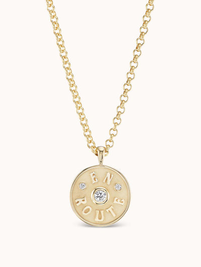 Marlo Laz Medium En Route necklace in white diamond at Collagerie