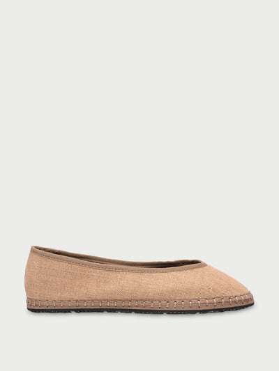 Flabelus Beige Mermaid coffee flats at Collagerie