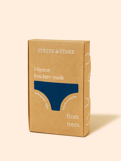 Stripe & Stare Midnight neon blue hipster knicker at Collagerie