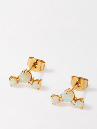 Edge of Ember Trio opal stud earrings at Collagerie