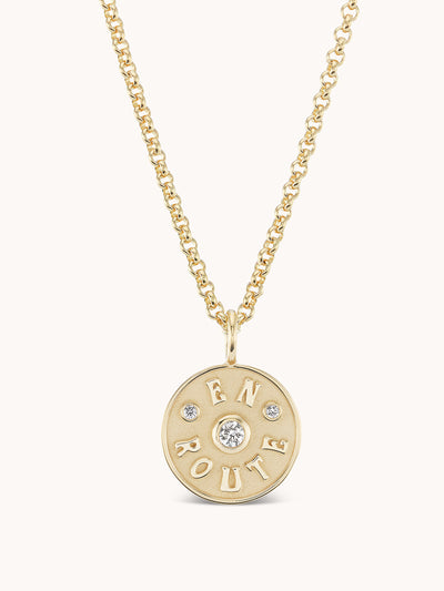 Marlo Laz Mini En Route necklace in white diamond at Collagerie