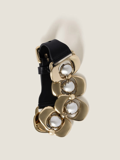 Miu Miu Leather and metal bracelet at Collagerie