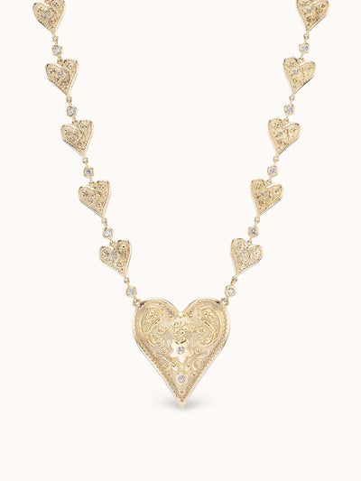 Marlo Laz Southwestern mixed heart chain necklace at Collagerie