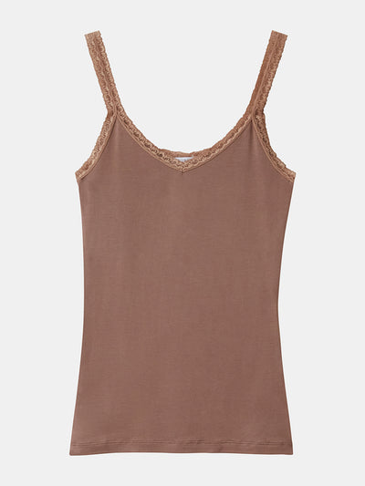 Stripe & Stare Mocha lace cami at Collagerie