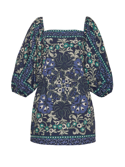 Cara Cara Blue bogata scarf Montauk dress at Collagerie