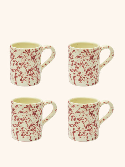 Hot Pottery Cranberry coffee mugs, set of 4 at Collagerie