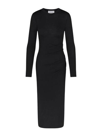 Anemos Draped midi dress in stretch modal knit at Collagerie