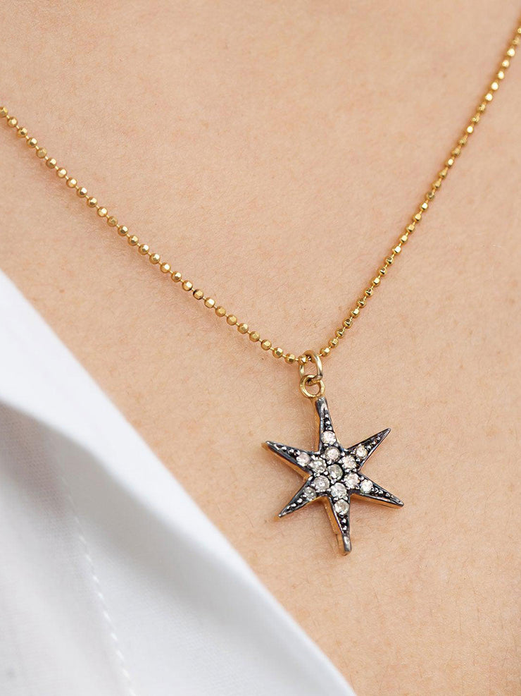 Diamond cosmic star necklace